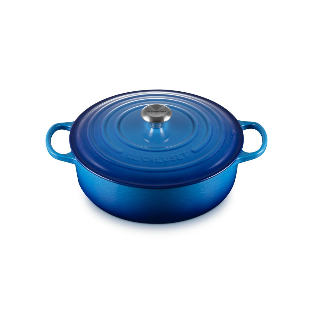 Signature Risotto Casserole - Enamelled Cast Iron - 30 cm - Azure - Stainless Steel Knob