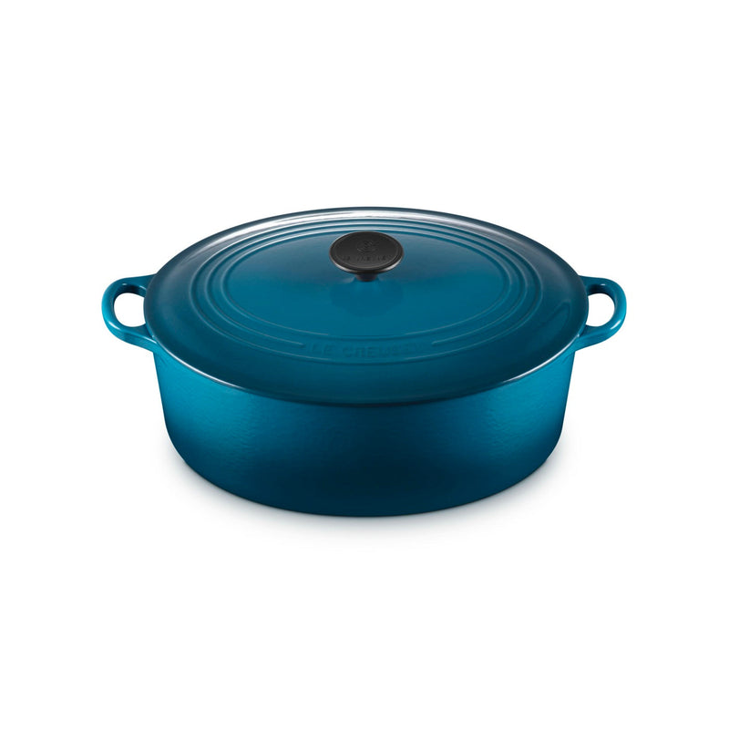Cocotte Ovale Tradition - Fonte Émaillée - 31Cm - Deep Teal - Bouton Phénolique