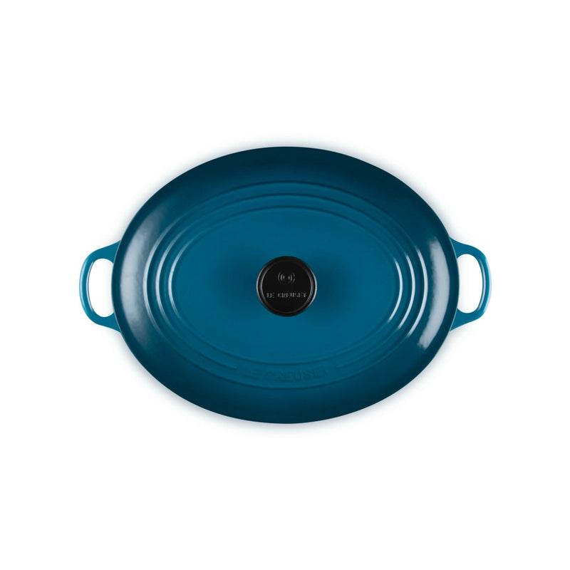 Cocotte Ovale Tradition - Fonte Émaillée - 31Cm - Deep Teal - Bouton Phénolique