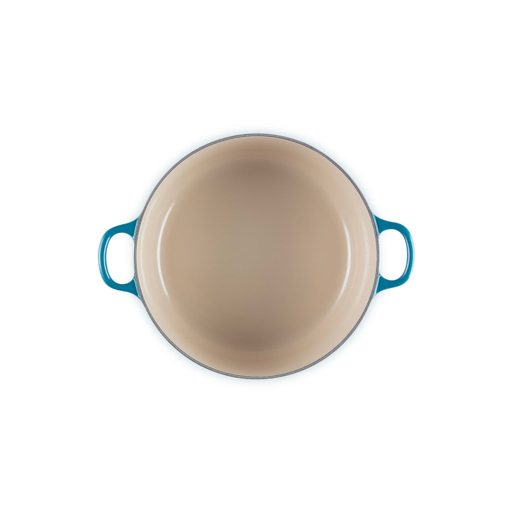 Cocotte Redonda Tradition - Hierro Fundido Esmaltado - 24 cm - Deep Teal - Botón Fenólico
