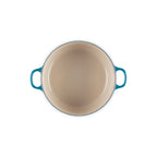 Cocotte Redonda Tradition - Hierro Fundido Esmaltado - 24 cm - Deep Teal - Botón Fenólico