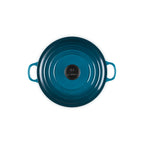 Cocotte Redonda Tradition - Hierro Fundido Esmaltado - 24 cm - Deep Teal - Botón Fenólico