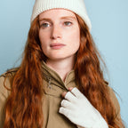Guantes sin dedos de lana - Blanco