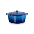 Round Tradition Casserole Dish - Enamelled Cast Iron - 28cm - Azure - Phenolic Knob