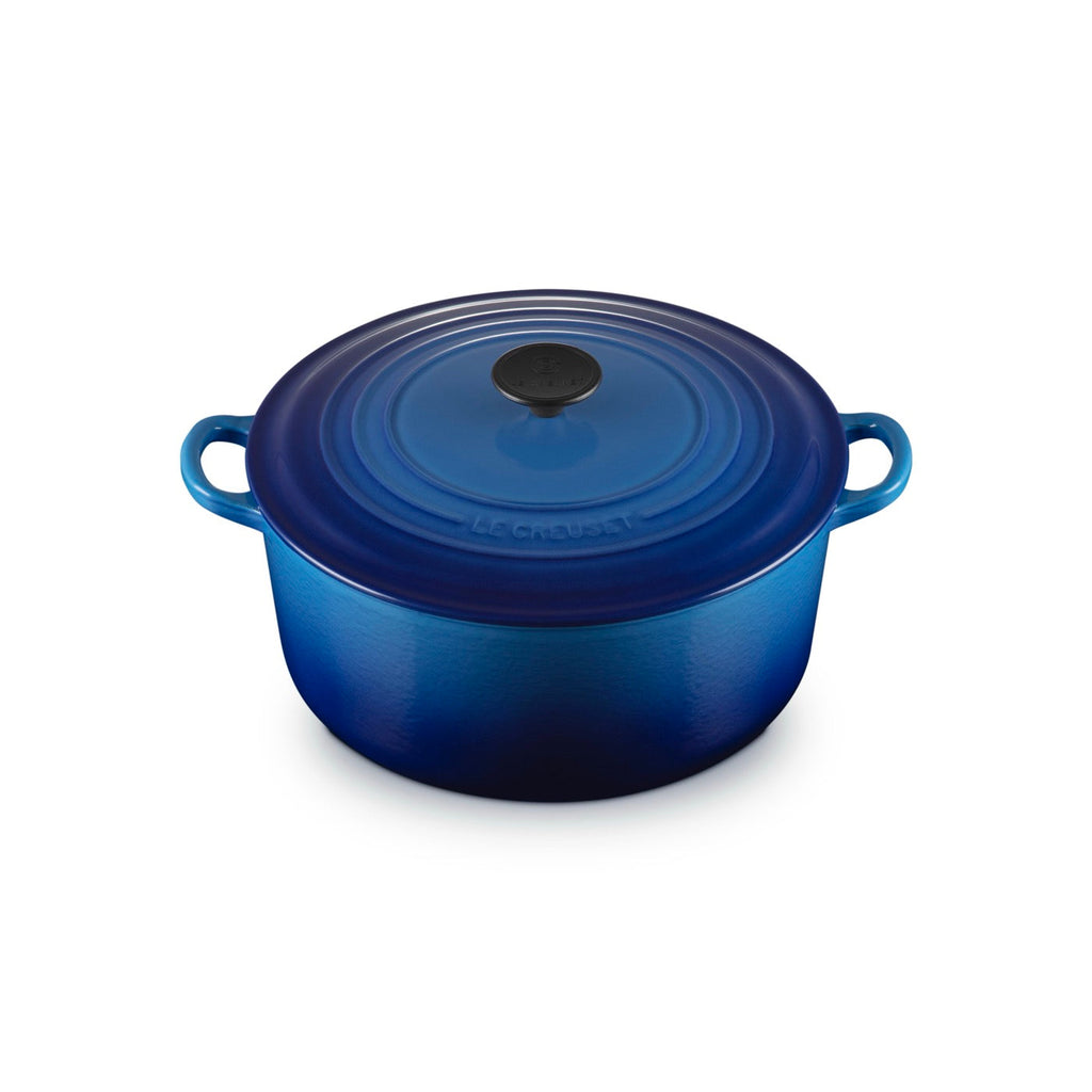 Round Tradition Casserole Dish - Enamelled Cast Iron - 28cm - Azure - Phenolic Knob