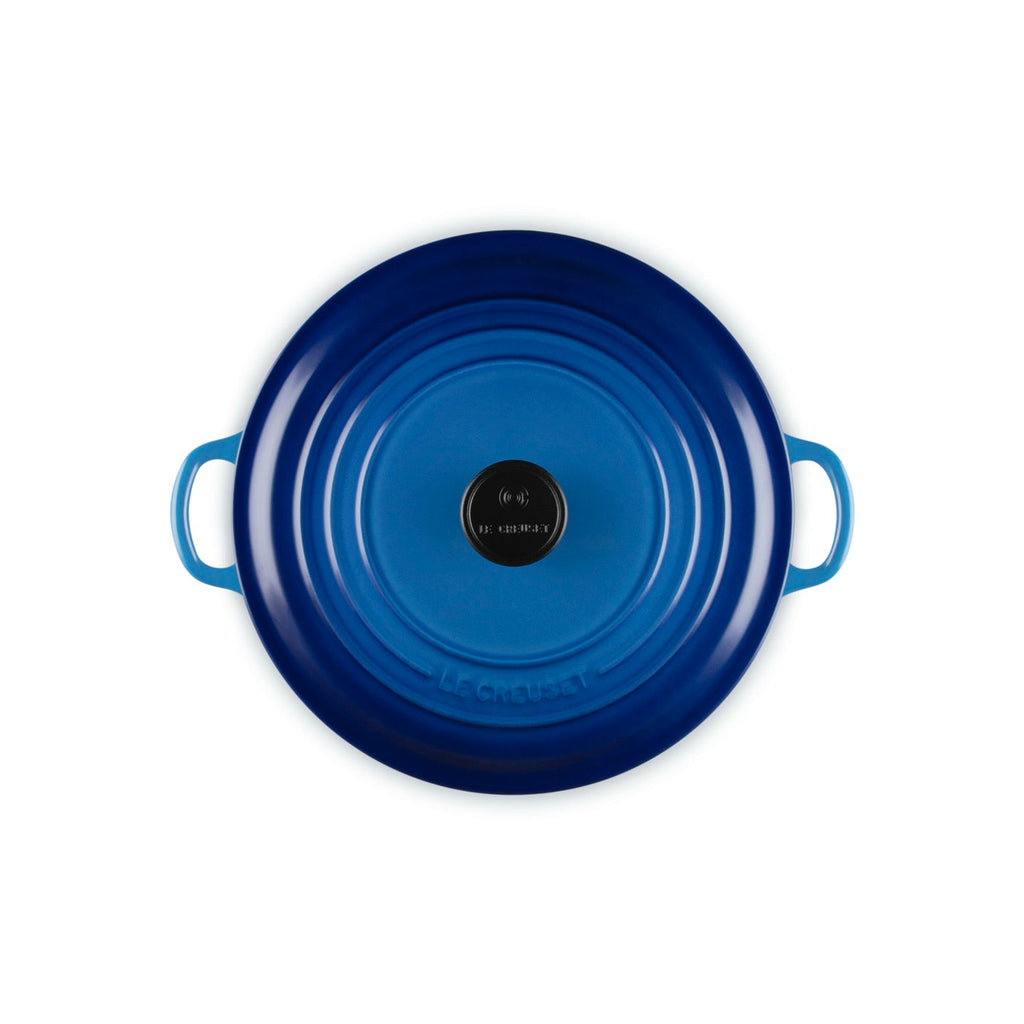 Round Tradition Casserole Dish - Enamelled Cast Iron - 28cm - Azure - Phenolic Knob