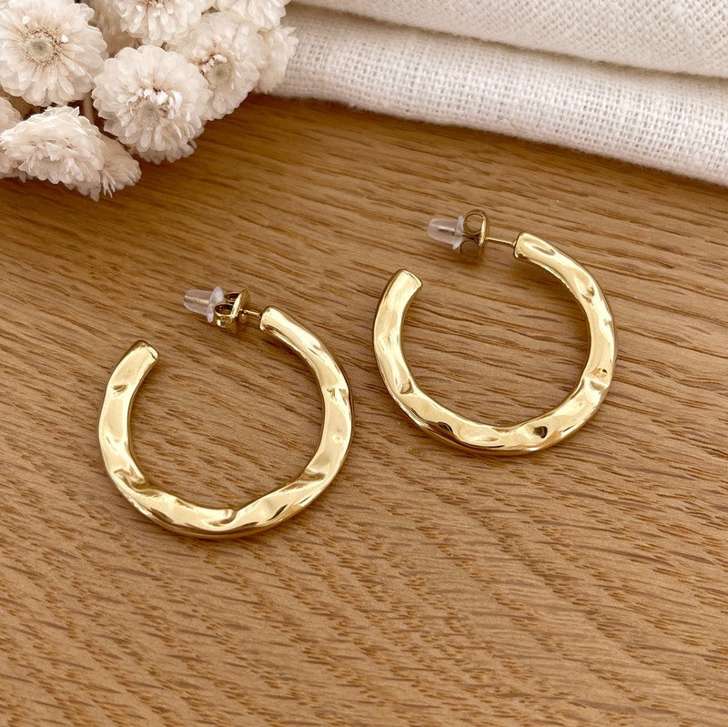 Créoles "Olly" acier-Boucles d'oreilles-instants-plaisirs-Instants Plaisirs | Bijoux