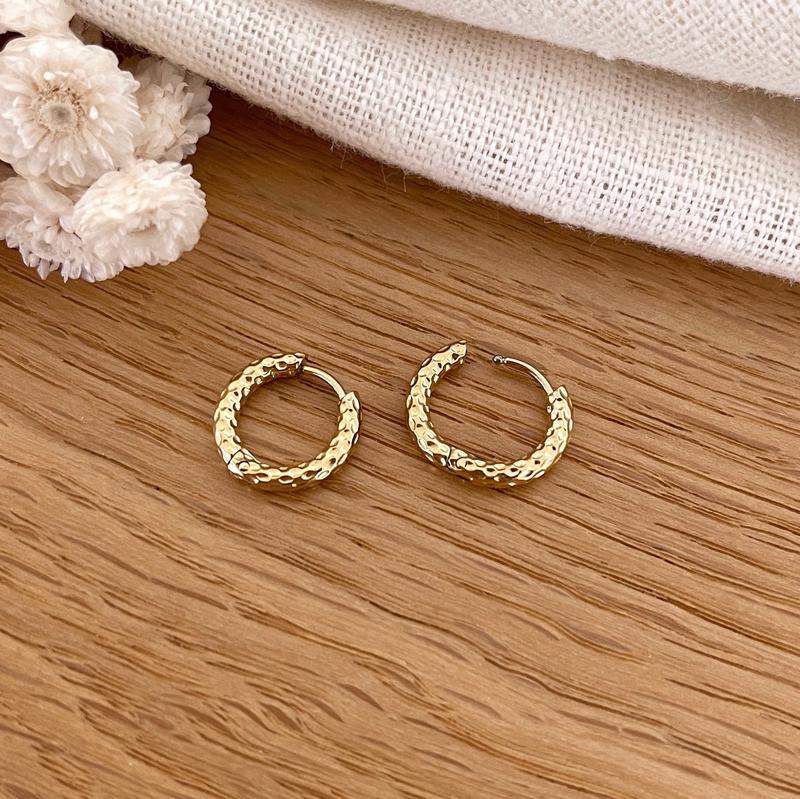 “Kesya” steel hoop earrings-Earrings-instants-plaisirs-Instants Plaisirs | Jewelry