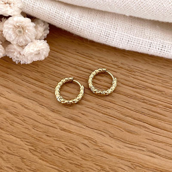 “Kesya” steel hoop earrings-Earrings-instants-plaisirs-Instants Plaisirs | Jewelry