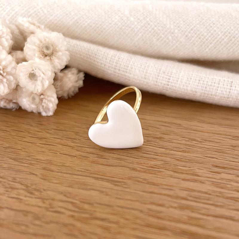 Bague "Flirt" blanc acier-Bagues-Instants Plaisirs • Bijoux-Instants Plaisirs | Bijoux