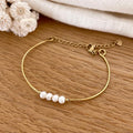 Brazalete "Leon" perlas de agua dulce acero-Pulseras-instants-plaisirs-Instants Plaisirs | Joyas