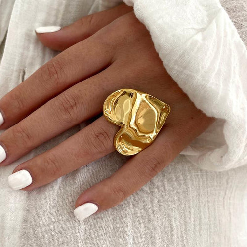 Bague "Bigy" acier-Bagues-Instants Plaisirs • Bijoux-Instants Plaisirs | Bijoux