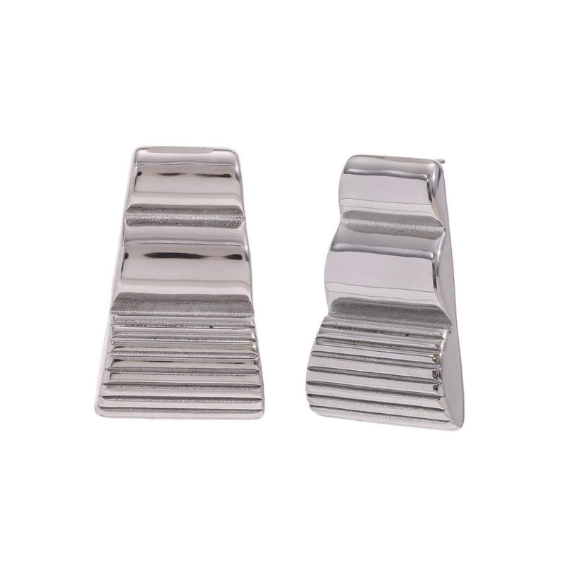Step Pyramid Earrings - Steel
