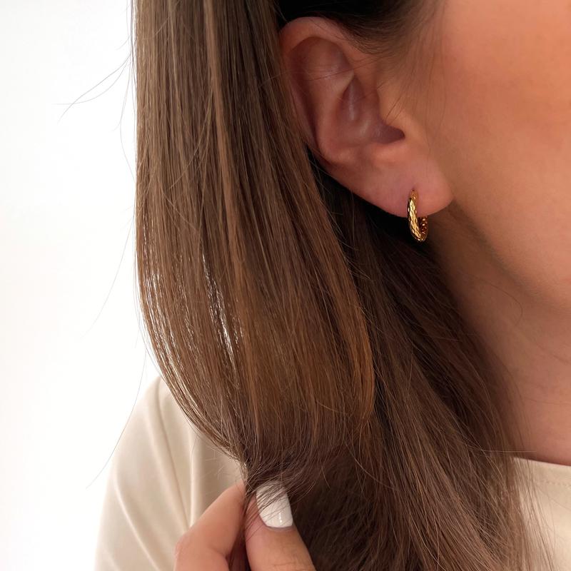 “Kesya” steel hoop earrings-Earrings-instants-plaisirs-Instants Plaisirs | Jewelry