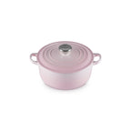Cocotte Redonda Tradition - Hierro Fundido Esmaltado - 20 cm - Shell Pink - Botón Inox