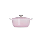 Cocotte Redonda Tradition - Hierro Fundido Esmaltado - 20 cm - Shell Pink - Botón Inox