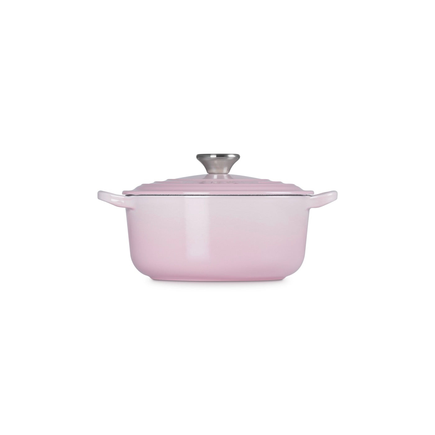 Cocotte Redonda Tradition - Hierro Fundido Esmaltado - 20 cm - Shell Pink - Botón Inox