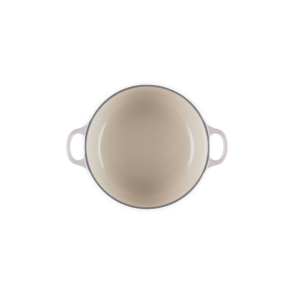 Cocotte Redonda Tradition - Hierro Fundido Esmaltado - 20 cm - Shell Pink - Botón Inox