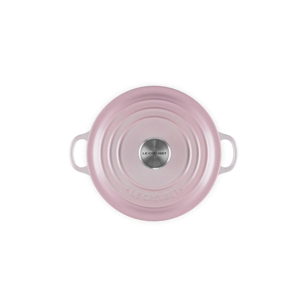 Cocotte Redonda Tradition - Hierro Fundido Esmaltado - 20 cm - Shell Pink - Botón Inox