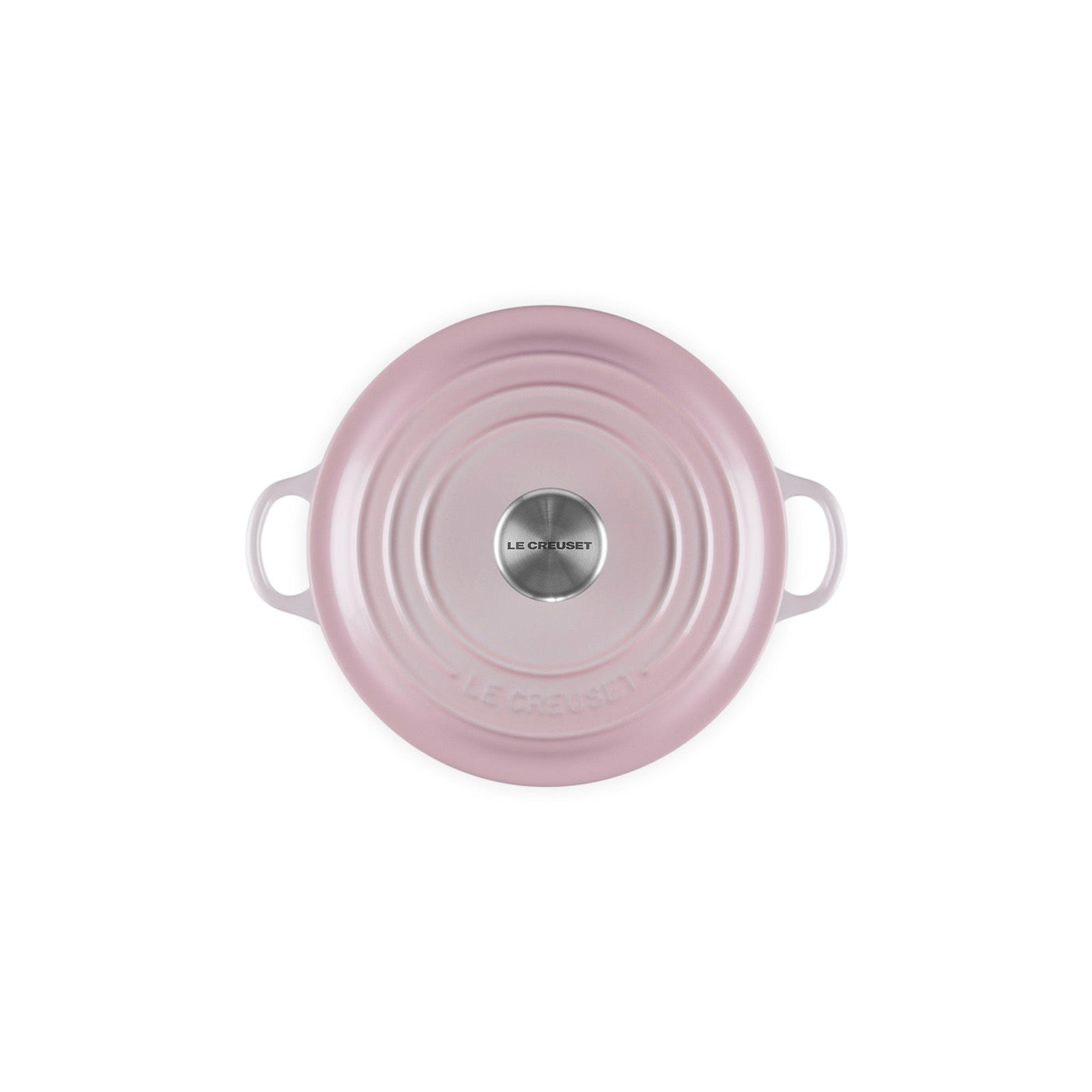 Cocotte Redonda Tradition - Hierro Fundido Esmaltado - 20 cm - Shell Pink - Botón Inox