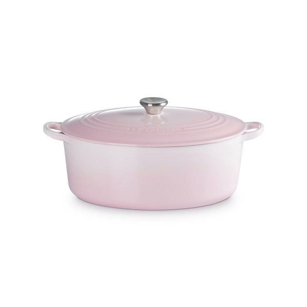 Cocotte Ovale Tradition - Fonte Émaillée - 31Cm - Shell Pink - Bouton Inox