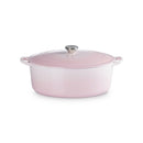 Cocotte Ovale Tradition - Fonte Émaillée - 31Cm - Shell Pink - Bouton Inox