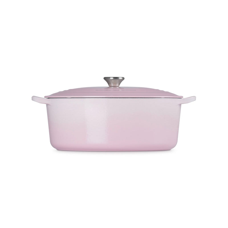 Cocotte Ovale Tradition - Fonte Émaillée - 31Cm - Shell Pink - Bouton Inox