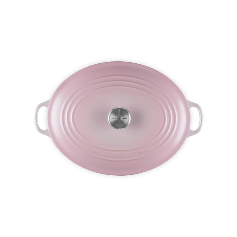 Cocotte Ovale Tradition - Fonte Émaillée - 31Cm - Shell Pink - Bouton Inox