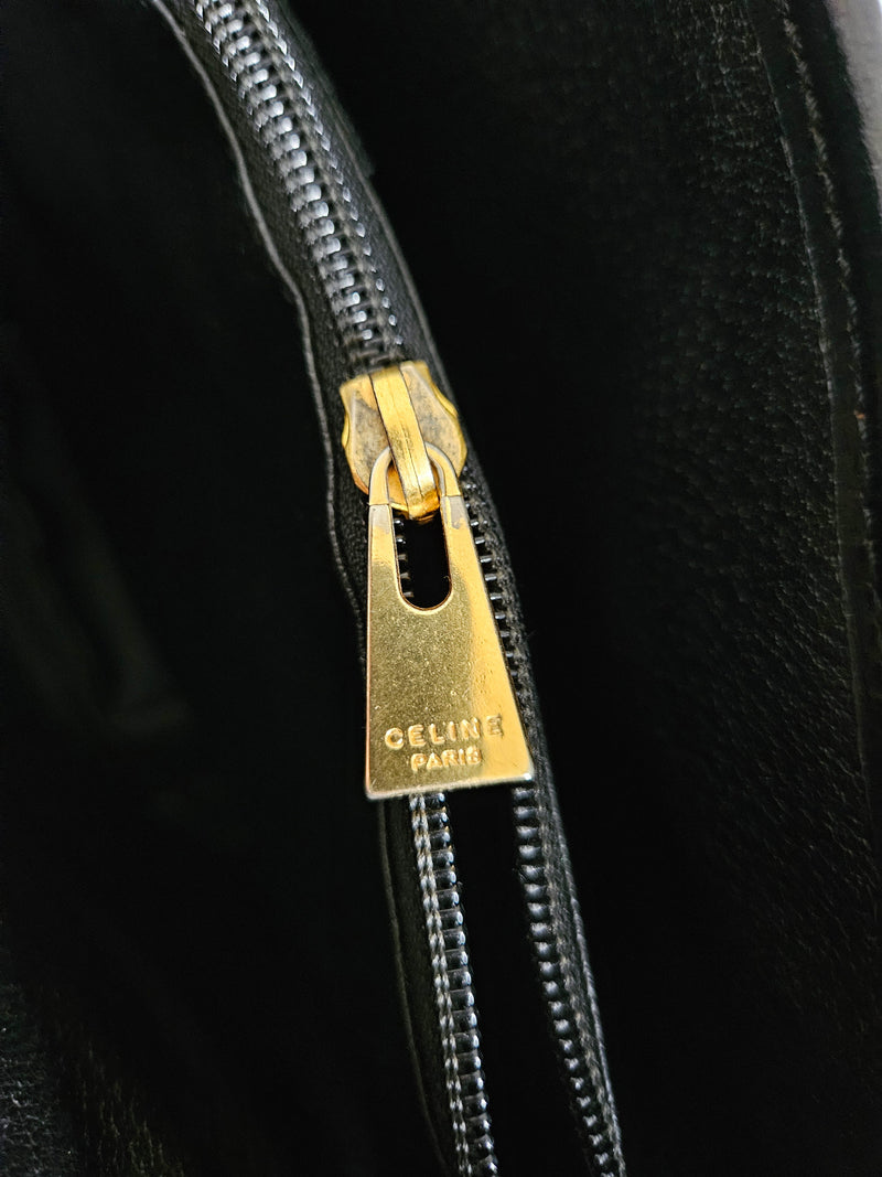 Céline Macadam Tote Bag Black Coated Canvas