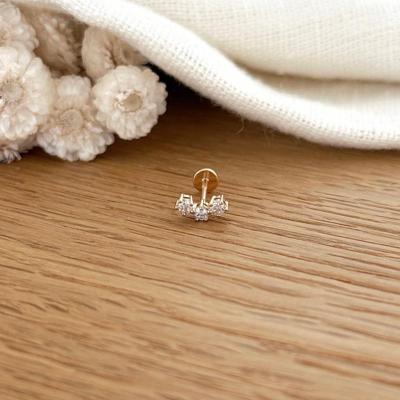 Piercing Oreille "Levy" Plaqué Or