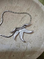 Givenchy Collar Vintage Plateado con Colgante de Estrella de Mar