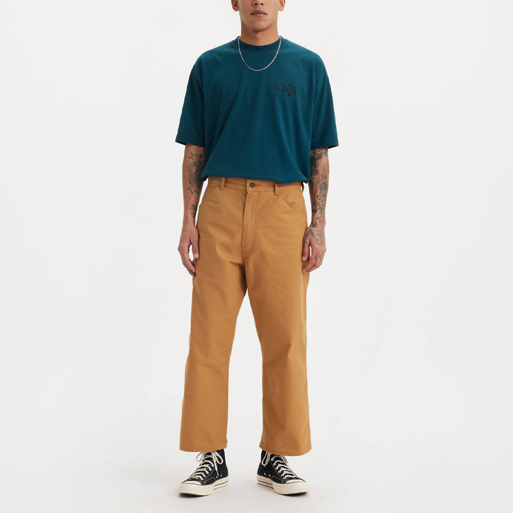 Men'S Tan Brown Loose Fit Mid Rise Jeans