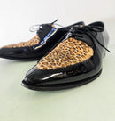 Céline Derbies Bout Pointu Vernis Noir & Léopard, Hedi Slimane Ss20