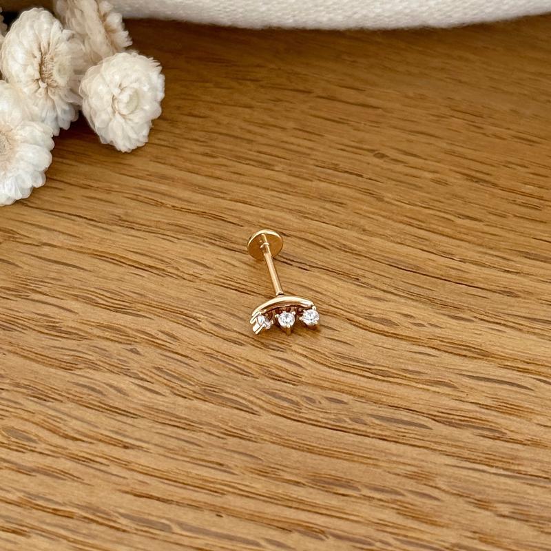 Piercing Oreille "Sao" Plaqué Or