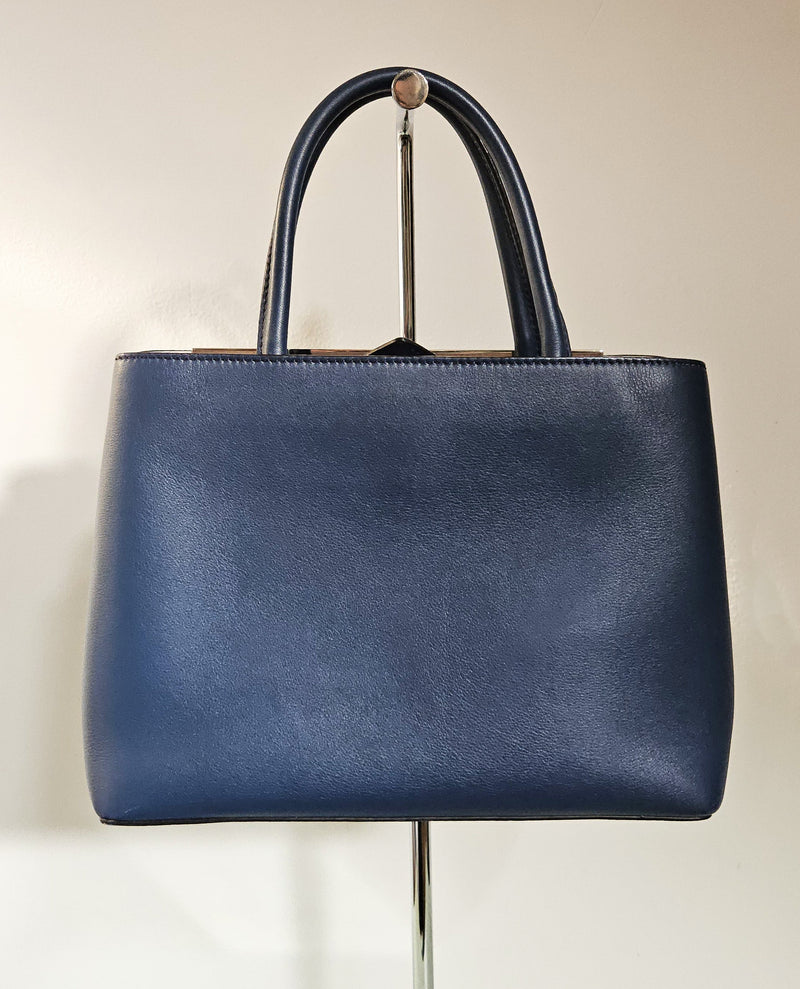 Fendi Bolso tote de cuero azul 2Jours