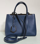 Fendi Bolso tote de cuero azul 2Jours