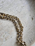 Vintage Sonia Rykiel Gold-Plated Necklace - Interlocking Links and Clear Oval Rhinestones