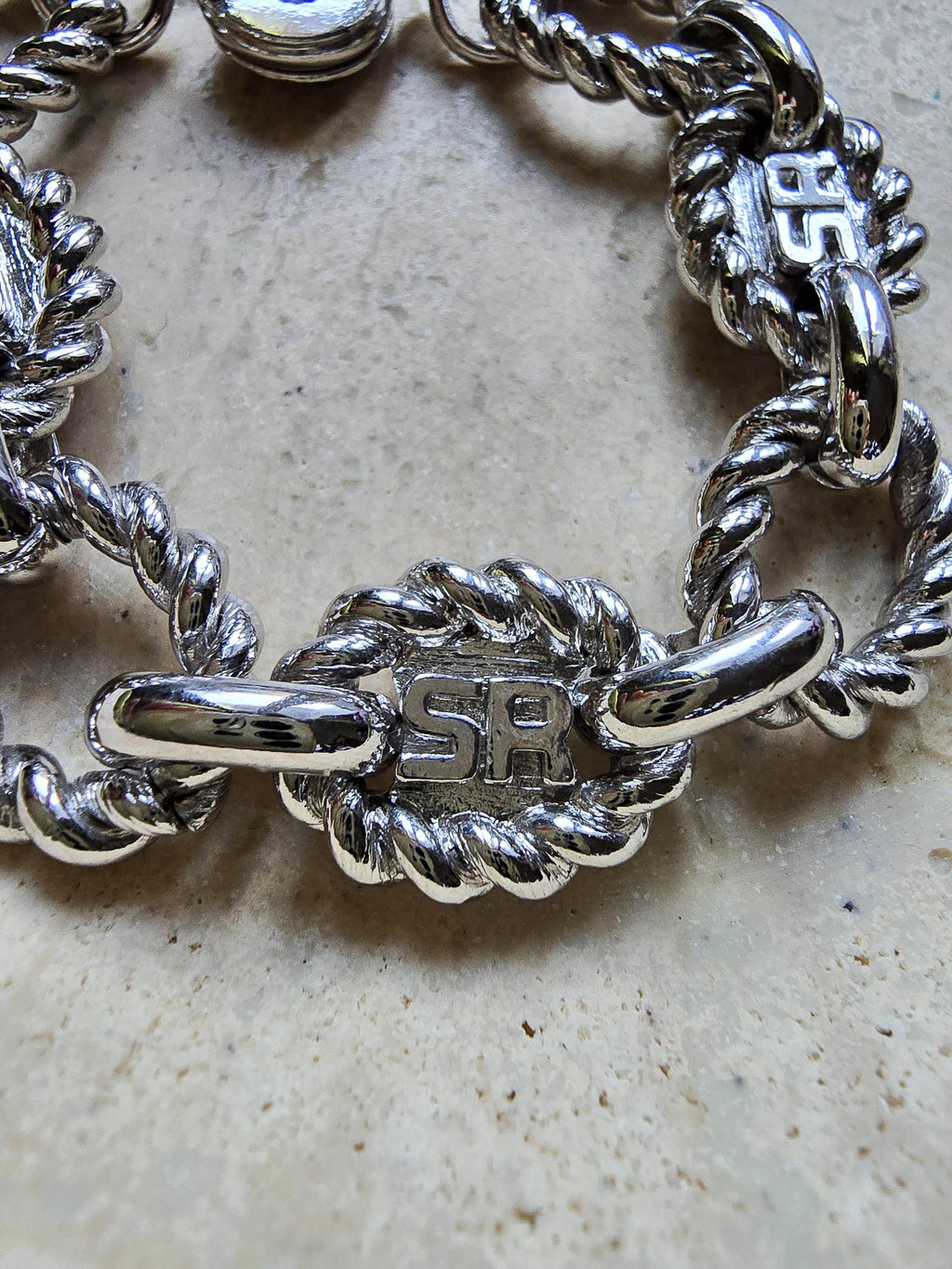 Bracelet Sonia Rykiel Argenté À Maillons Torsadés