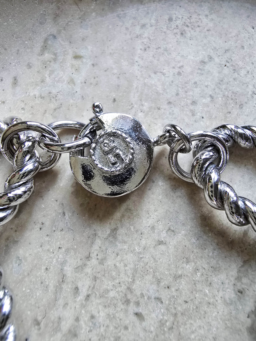 Bracelet Sonia Rykiel Argenté À Maillons Torsadés