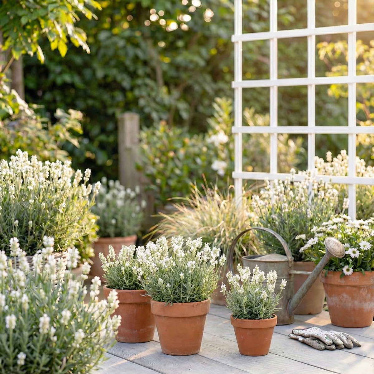 Set of 6 White Lavenders – Outdoor Plant