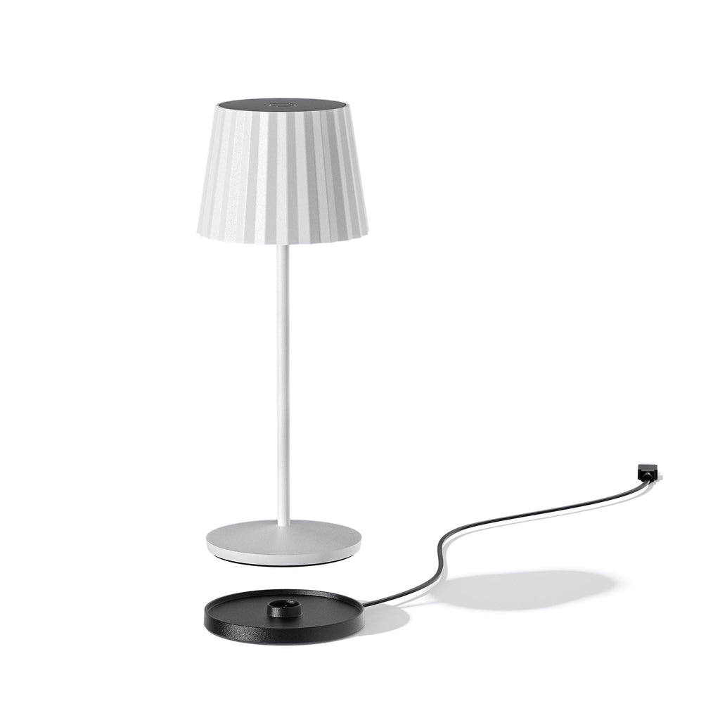 Abby - Lampe De Table Sans Fil - Acier - Blanc