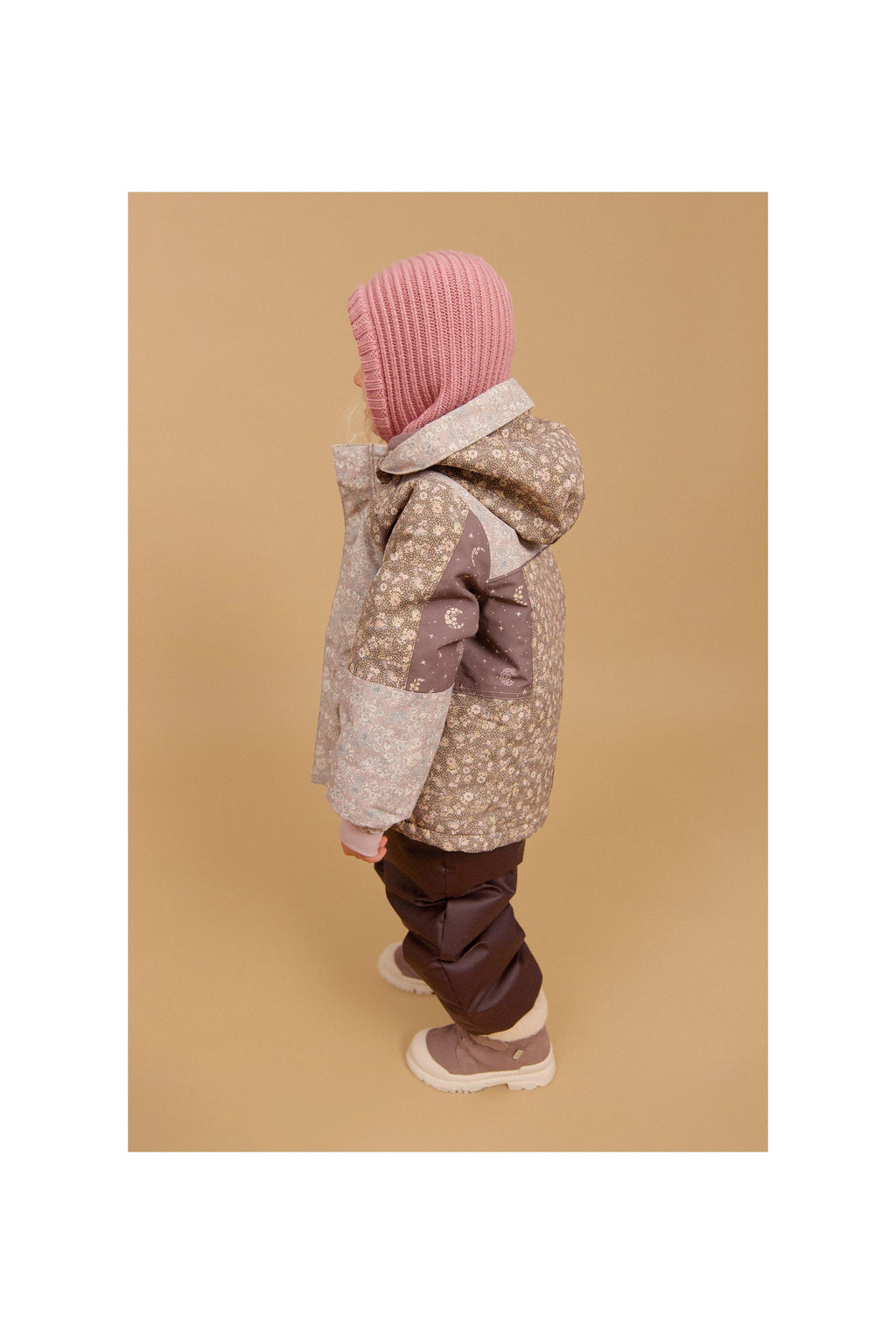 Passamontagna in maglia Woolao - Crema ai frutti di bosco