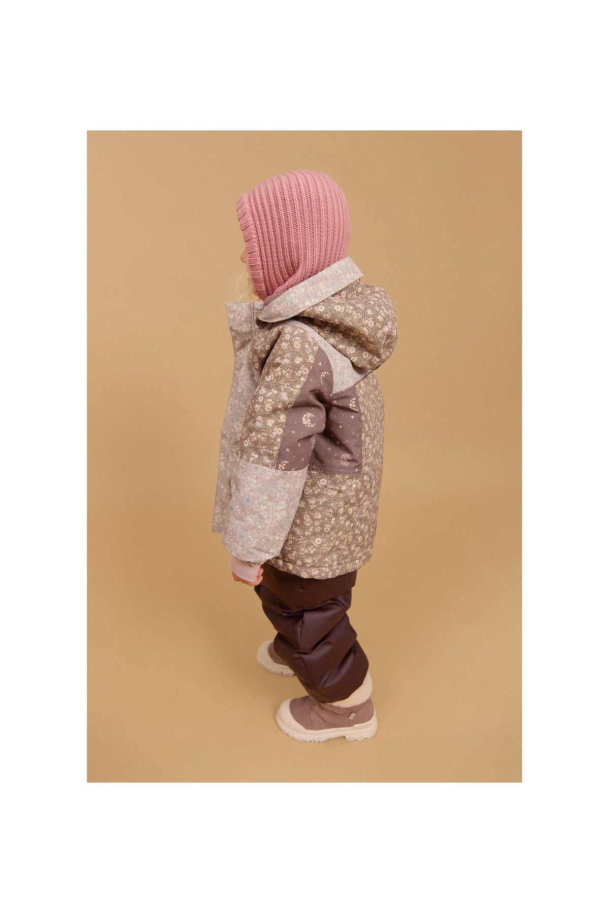 Passamontagna in maglia Woolao - Crema ai frutti di bosco