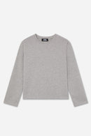 T-Shirt Gris À Manches Longues En Coton