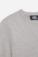 T-Shirt Gris À Manches Longues En Coton