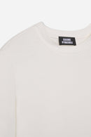 T-Shirt Blanc À Manches Longues En Coton