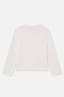 T-Shirt Blanc À Manches Longues En Coton