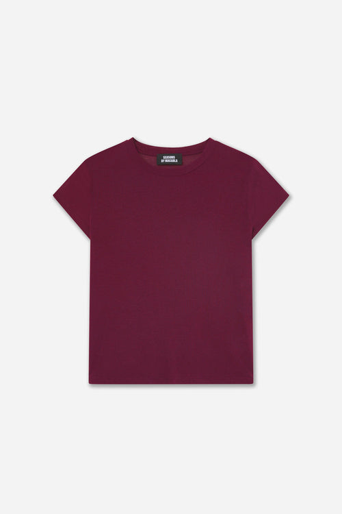 T-Shirt En Cachemire Aubergine