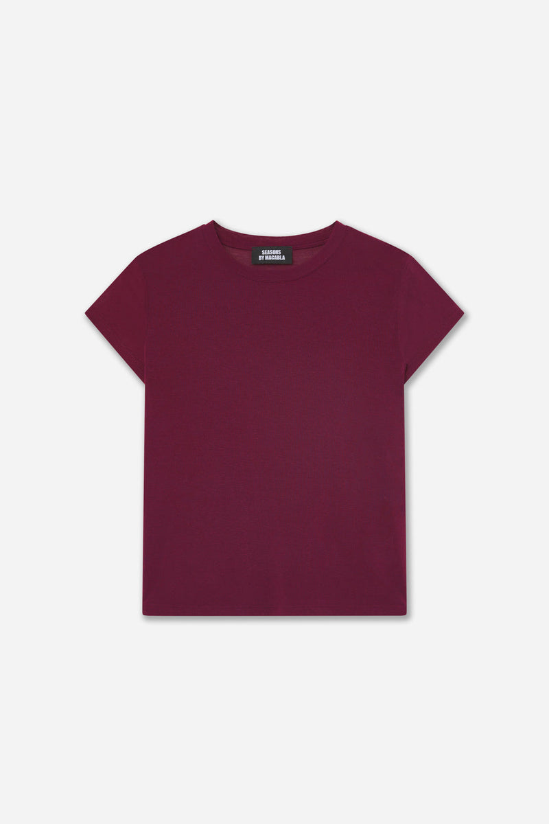 T-Shirt En Cachemire Aubergine