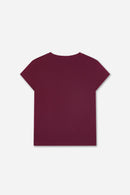 T-Shirt En Cachemire Aubergine